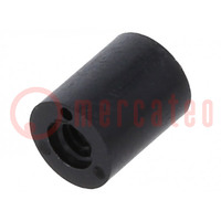 Spacer sleeve; cylindrical; polyamide; M2; L: 5mm; Øout: 4mm; black