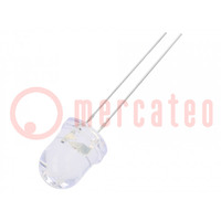 LED; 8mm; giallo; 2180÷3000mcd; 30°; Frontale: convesso; 5V