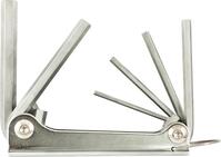 Zestaw kluczy trzpieniowych, kątowych, w składanym uchwycie, z metalu 3-10mm, 6-częściowy FORTIS