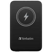 Verbatim, powerbank z ładowaniem bezprzewodowym, 5V, ładowanie telefonu, 32245, 10 000mAh, Mocowanie magnetyczne, czarna