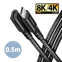 AXAGON BUCM32-CF05AB VERLÄNGERUNGSKABEL, USB-C ZU USB-C 3.2 GEN 2, 0,5 M, 20 GBPS - ALUMINIUM