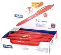 MILAN BOLÍGRAFO P07 DRY-GEL RETRÁCTIL TINTA ROJO CAJA EXPOSITORA -25U-