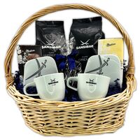 Geschenkkorb SANSIBAR DELUXE mit Kaffee, Geschirr und Meybona Schokolade