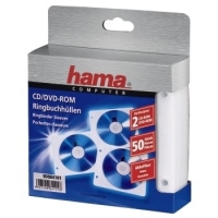 Hama CD-ROM/DVD-ROM Ring Binder Sleeves 50 disques Blanc
