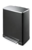 EKO - Europe E-Cube Step Bin 40L Rectangulaire Acier inoxydable Noir