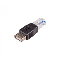 Akyga AK-AD-27 cambiador de género para cable RJ45 USB 2.0 type A Negro