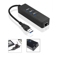 Microconnect MC-USB3.0HUBWETH laptop dock & poortreplicator USB 3.2 Gen 1 (3.1 Gen 1) Type-A Zwart