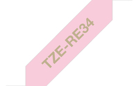 Brother TZE-RE34 label-making tape Gold on Pink