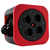 REV 0010012600 power extension 10 m 4 AC outlet(s) Indoor Black, Red