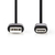 Nedis CCGP60600BK01 USB-kabel 0,1 m USB 2.0 USB-C USB-A Zwart