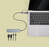 Manhattan USB-C & USB-A combo dock/hub, poorten (4): USB-A (2×) + USB-C (2×), 5 Gbps (USB 3.0), USB-gevoed (geen externe voeding vereist), aluminium