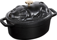 Cocotte, 17 cm, Schwarz, oval, Gusseisen, Serie: La Cocotte. Marke: Staub