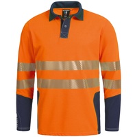 Polo-Shirt MODarc, 4kA, flammh., zertifiziert, Störlichtb. Klasse 1, Fluoreszierendorange-Navy,Gr. L
