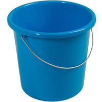 Plastikeimer rund 5 Liter blau mit Metallbügel & Skala blau
