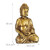 Relaxdays Buddha Figur Garten, wetterfest & frostsicher, Gartenbuddha sitzend, Gartenfigur HBT 30 x 18,5 x 12,5 cm, gold