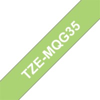 BROTHER szalag TZe-MQG35, Lime zöld alapon Fehér (matt), Laminált, 12mm 0.47", 5 méter