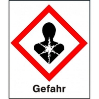 Gefahr gesundheitsgefährlich, 20 x 25 mm, Rolle à ca. 400 Stk.