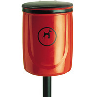 Post Mountable Doggybin Dog Waste Bin - Red with Black Lid - Post Fixing