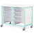 Steel Low Level Double Column Tray Trolley - 8 Small Drawers