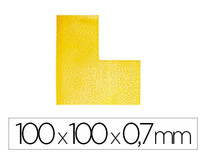 Simbolo adhesivo durable pvc forma de l para delimitacion suelo amarillo 100x100x0,7 mm pack de 10 unidades