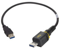 USB 3.0 Verbindungskabel, PushPull (V4) Typ A auf USB Stecker Typ A, 1.5 m, schw