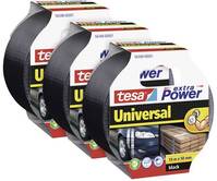 tesa extra Power® UNIVERSAL 56348 Szövet ragasztószalag Fekete (H x Sz) 10 m x 50 mm 3 db