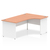 Dynamic Impulse 1800mm Right Crescent Desk Beech Top White Panel End Leg TT000045