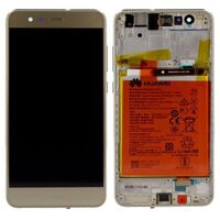 LCD With Touch Glass, Frame and Battery, Gold P10 Lite