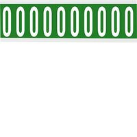 Identical numbers and letters on one card for indoor use 22.00 mm x 57.00 mm CNL2G O, Green, White, Rectangle, Removable, White on Self Adhesive Labels