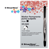 Marcatore Permanente Starline - Punta Scalpello - 2-4 mm (Nero Conf. 12)