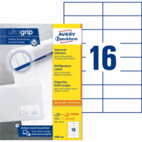Universal-Etiketten ultragrip 105x37 mm VE=3.520 Etiketten / 220 Bogen weiß