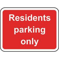 Residents parking only road sign