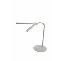 Wireless LED desk lamp with dual heads - white