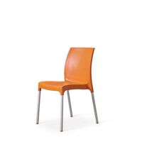 Polypropylene Side Chair with Aluminium Legs