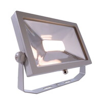 Outdoor LED Flutlichtstrahler FLOOD SMD 50, IP65 IK08, mit 120cm IP-Steckerkabel, neigbar, 50W 3000K 6000lm 100°, silber