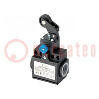Limit switch; lever R 27mm, plastic roller Ø22mm,with reset