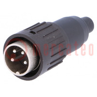 Connector: DIN; plug; male; PIN: 4; straight; for cable; soldering