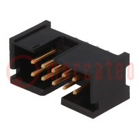 Connector: IDC; socket; male; PIN: 10; straight; THT; gold-plated