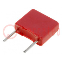 Capacitor: polyester; 220nF; 40VAC; 63VDC; 5mm; ±10%; 3x7.5x7.2mm