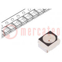 LED; SMD; 3528,PLCC2; sárga; 450÷1120mcd; 3,5x2,8x1,9mm; 120°; 20mA