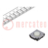 Microswitch TACT; SPST; Pos: 2; 0.02A/15VDC; SMT; none; 0.5N; 2.5mm