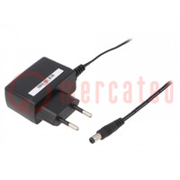 Power supply: switched-mode; mains,plug; 12VDC; 0.5A; 6W; Plug: EU