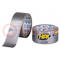 Tape: duct; W: 48mm; L: 10m; Thk: 0.3mm; silver; natural rubber; 12%