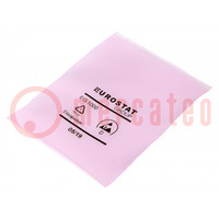 Protection bag; ESD; L: 102mm; W: 76mm; Thk: 90um; polyetylene; pink