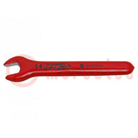 Wrench; insulated,single sided,spanner; 14mm
