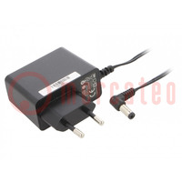 Power supply: switched-mode; mains,plug; 12VDC; 0.5A; 6W; Plug: EU