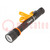 Torche: LED; 150mm; 500lm; noir; IP66