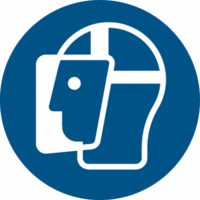 Sicherheitskennzeichnung - Gesichtsschutz benutzen, Blau, 20 cm, Folie, Seton