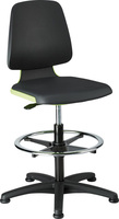 Krzesło Labsit 3, zielone, imit.skóry, z podparciem dla nóg