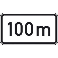Zusatzzeichen nach StVO Nr. 1004-30, Nach 100m, 42x23,1 cm